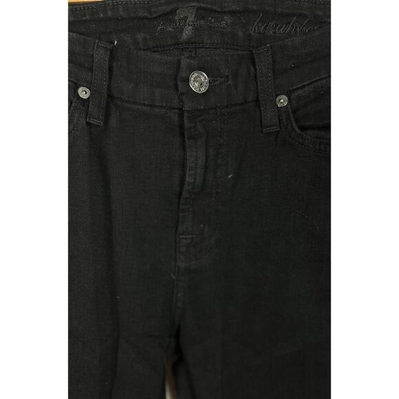 7 For All Mankind Midrise Bootcut Black Denim Jeans Size 27 Stretch Women’s - Picture 5 of 5